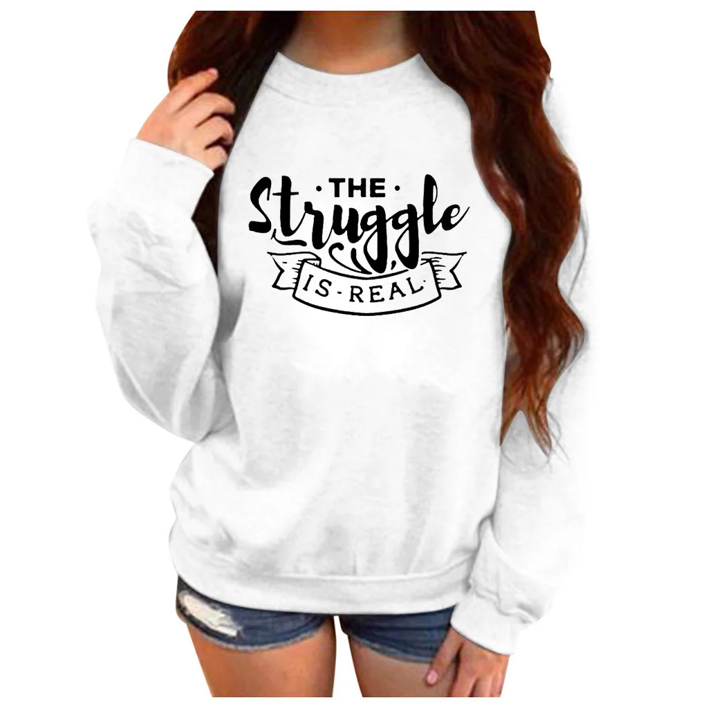 Autumn Women Oversize Sweatshirt Winter Letter Printing O Neck Long Sleeve Pullover Sweatshirt Ladies Hoodie Sudadera Mujer