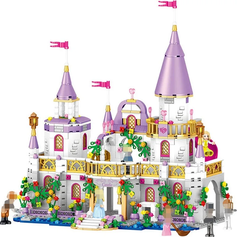 

Compatible Lepining Princess Castle Girl Series Assembled Building Blocks Girl Villa Castle Building Blocks Model Kids Toys Gift