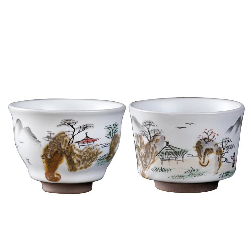 

Retro Tea Cup Handmade Ceramic Tea Cups Traditional Chinese Tea Ceremony Teaware Master Cup Drinkware Tea Bowl Crafts Decoration