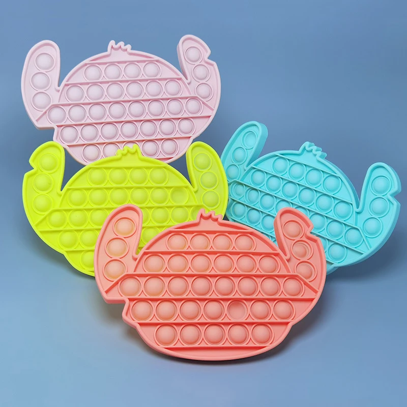 Juguete sensorial antiestrés para niños y adultos, juguete antiestrés para aliviar el estrés, con forma de Stitch y burbujas