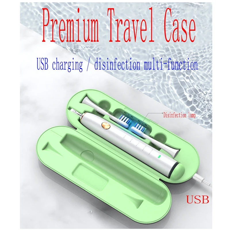 Electric Toothbrush USB Inductive Charging Toothbrush Adults Electric Toothbrush 2 Brush Heads & Travel Case Electric Toothbrush USB Inductive Charging Toothbrush Adults Electric Toothbrush 2 Brush Heads & Travel Case