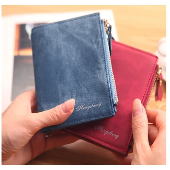 

Fashion Top Quality Small Wallet PU Matte Leather Purse Short Female Coin Wallet Zipper Coin Purse Credit Card Holders
