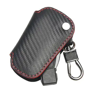 

1X Universal Carbon Fiber Look Leather Keycase For Mercedes W176 W177 W204 W205 W212 W213 W222 AMG Logo Car Key Ring Keychain
