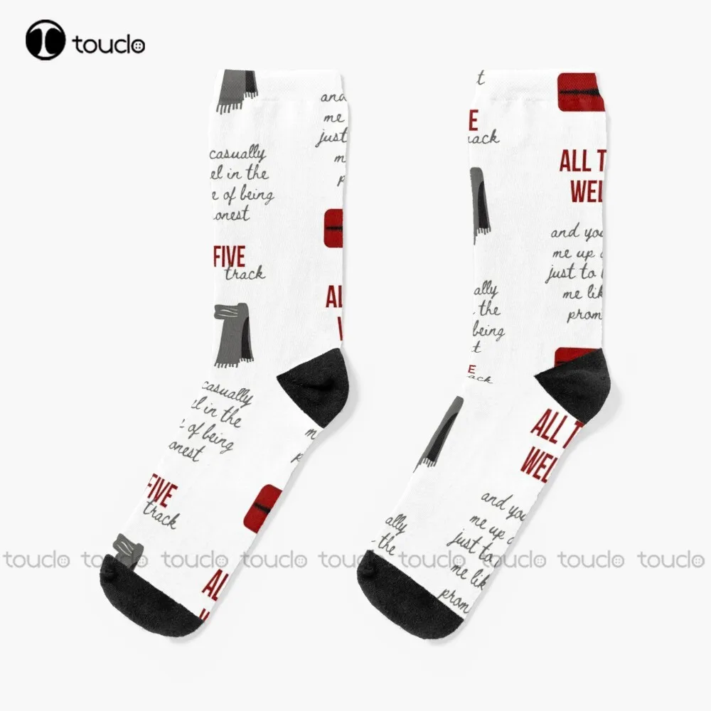 All Too Well Sticker Pack - Taylor Red Socks Womans Socks Christmas New Year Gift 360° Digital Print Personalized Custom | Женская