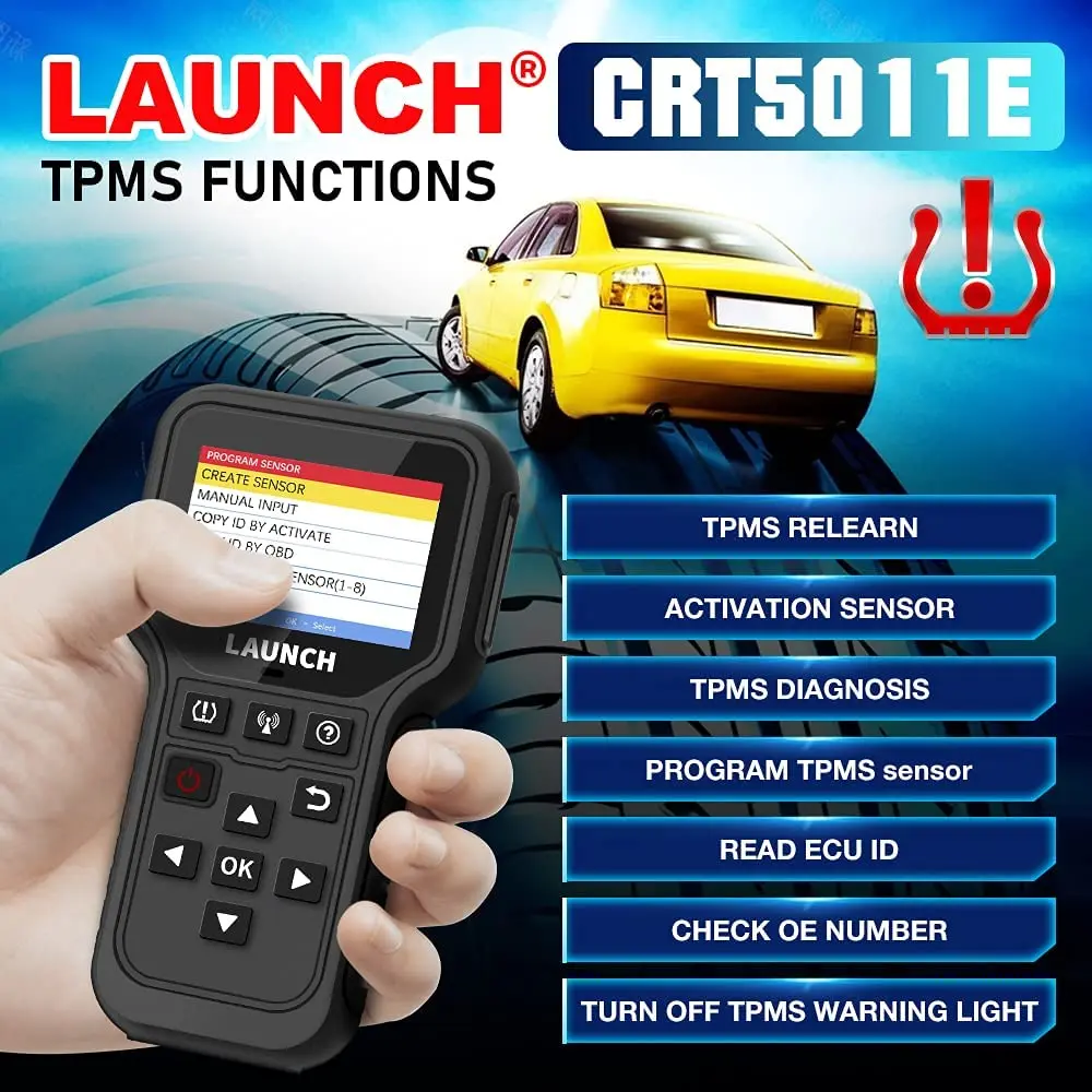 2025 NEW LAUNCH X431 CRT5011E TPMS Tire Pressure Diagnsotic Tool 315MHz 433MHz Sensor Activation Programing Learning Reading 4
