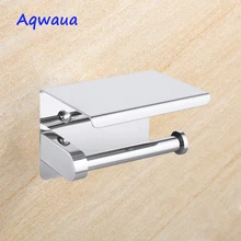 

Aqwaua Toilet Paper Holder Wall Mounted with Shelf SUS304 Stainless Steel Chrome Bathroom Accessory Toilet Roll Holder