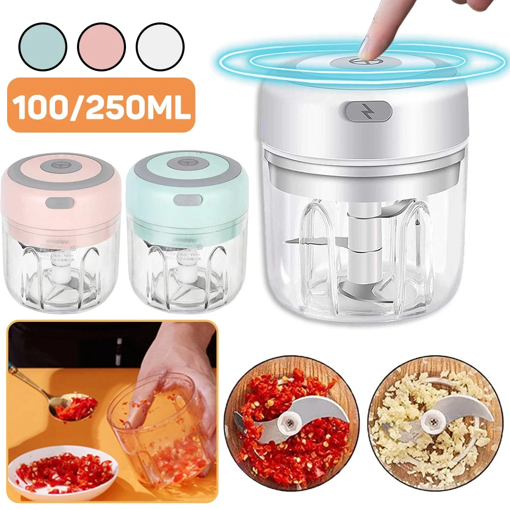 100/250ml Electric Garlic Masher Garlic Press Vegetable Chili Meat