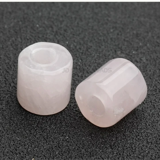 NATURAL PINK QUARTZ 5 шт./лот бусины из натурального камня с большим отверстием для изготовления ювелирных изделий браслет ожерелье кулон аксессуары - Цвет: NATURAL PINK QUARTZ