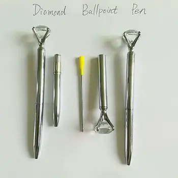

Office Ballpoint Pen Big Diamond Metal Ball Pen With Large Diamond Stationery Magical Pen Fashion School Office Supplies