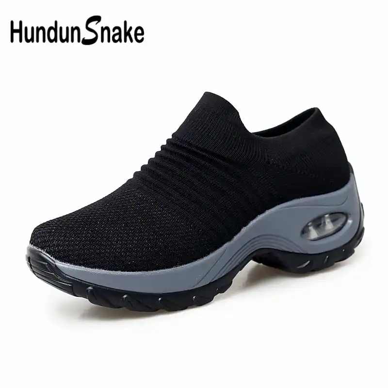 womens black sock trainers