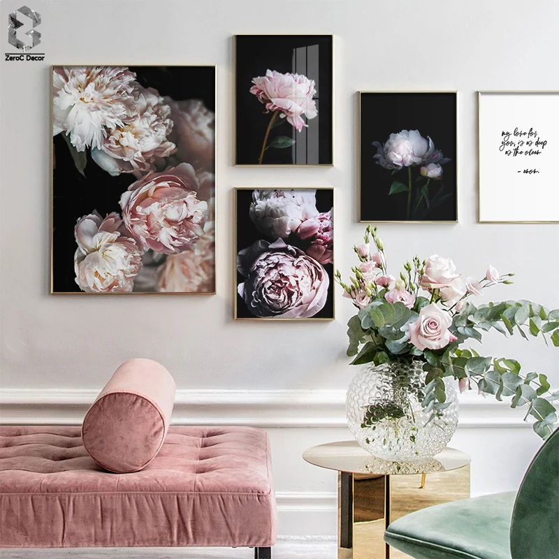 

Christmas Decor for Home, Rose Flowers Posters Canvas Painting Wall Art Print Elegant Wall Pictures For Living Room Decoration