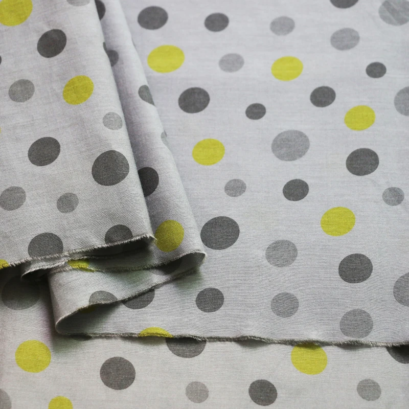 

100cm*135cm Cute Polka Dots Fabric Natural Cotton Silk Material For Dress Children