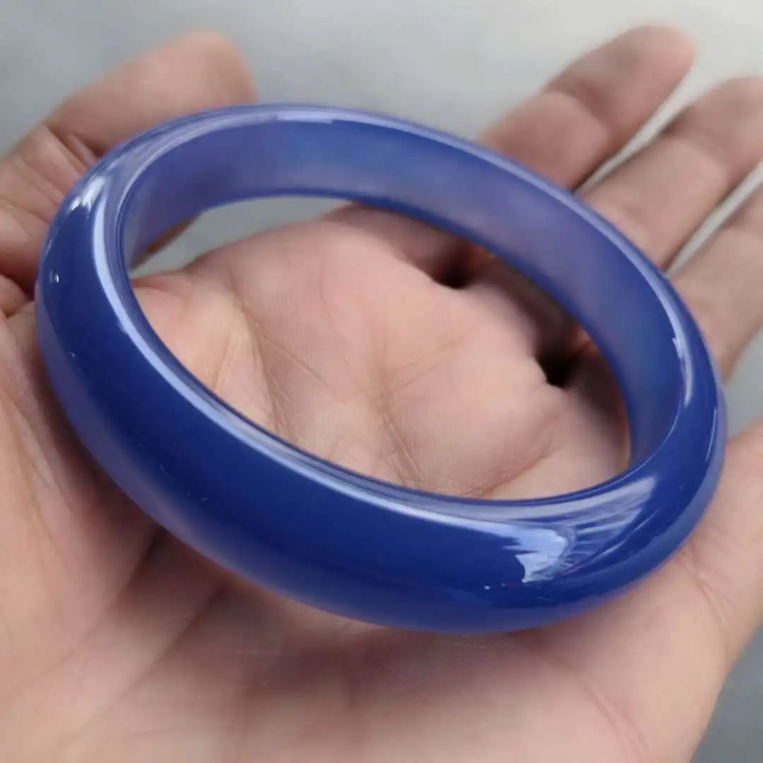 

Лидер продаж, Натуральный Синий Халцедон с ручной резьбой, нефритовый браслет, модный мужской и женский подарок на удачу, амулет для