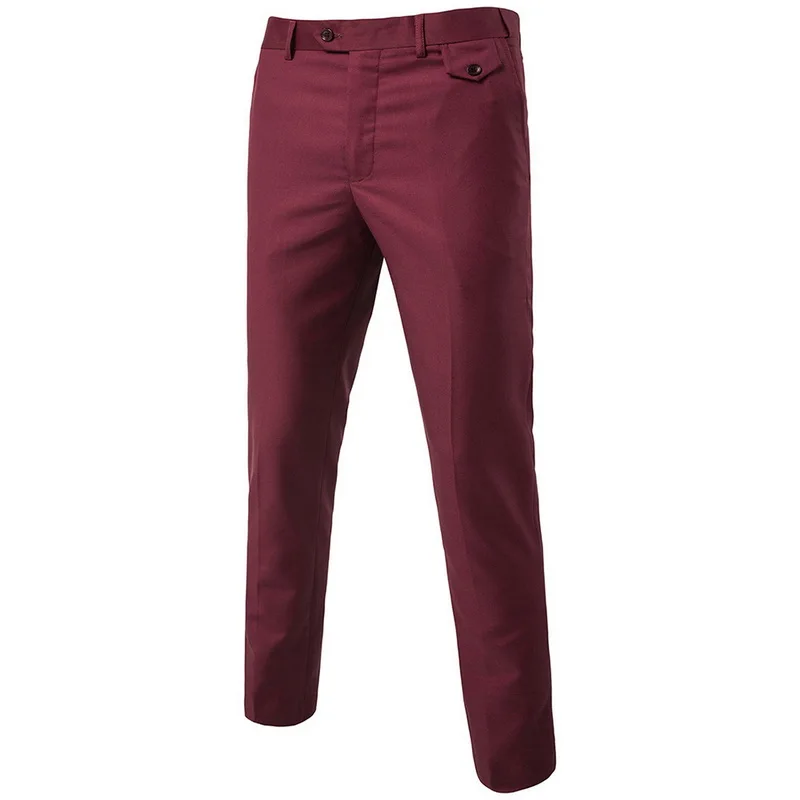 Брендовые мужские повседневные эластичные длинные брюки, мужские хлопковые однотонные прямые брюки, мужские брюки больших размеров - Цвет: 3
