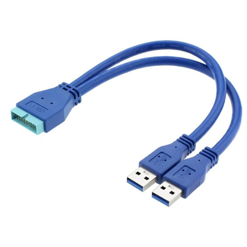 Настольный 5 ГБ/сек. 2AM-20 Pin USB 3,0 разъем мама к двойной USB3.0 кабель материнская плата