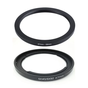 

67mm-58mm 67mm to 58mm Black Step Down Ring Adapter & 67mm Filter Adapter for Canon Powershot Sx30 Sx40 Sx50 Sx520