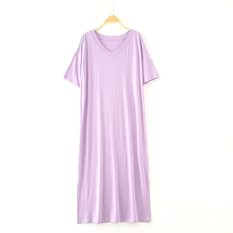 Цветное платье для беременных женщин, свободная ночная рубашка, однотонное платье с длинными рукавами, большой размер, Длинное ночное