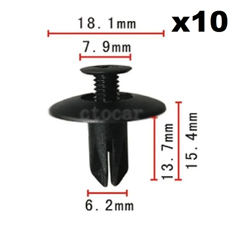 

10 шт. OEM нейлоновая застежка-молния фиксатор клип панель капота для Honda 91524-SE0-003 винт растягивающийся зажим