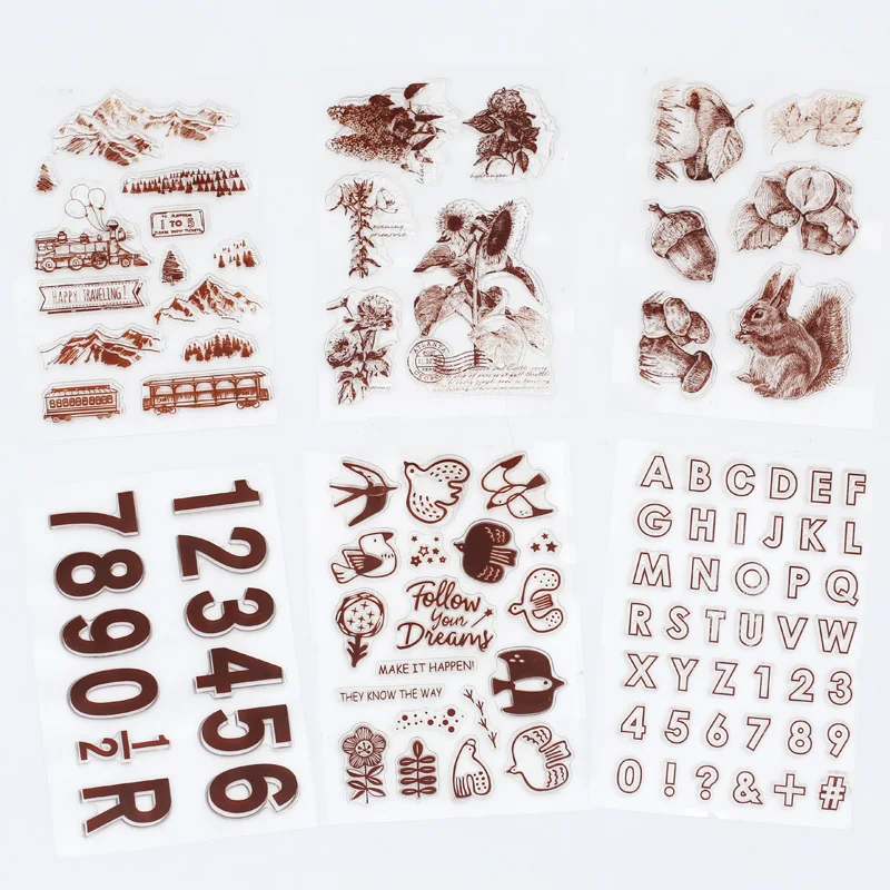 Vintage Basis Digital Clear Stamps Transparent Silicone Seals Stamp for Scrapbooking Photo Album Decoration Office Supplies | Дом и сад