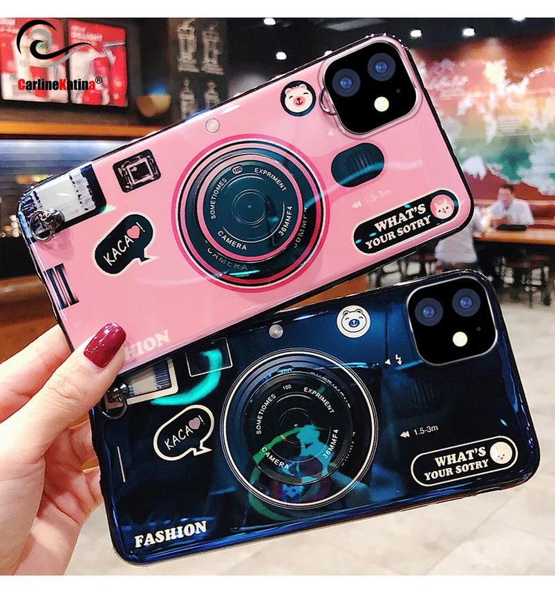 

Original phone Case For iPhone 11 Pro Max 3D Camera Blue Ray Mobile phone Cover