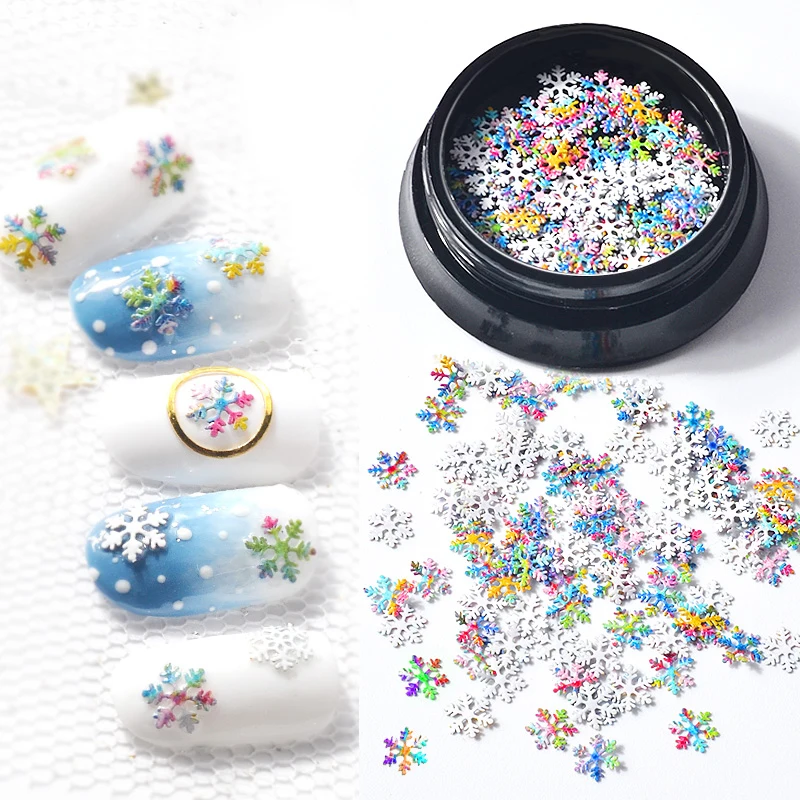 

Colorful Ultra-thin Christmas Snowflake Design Nail Sequins Nail Art Decoration Accessories Tools