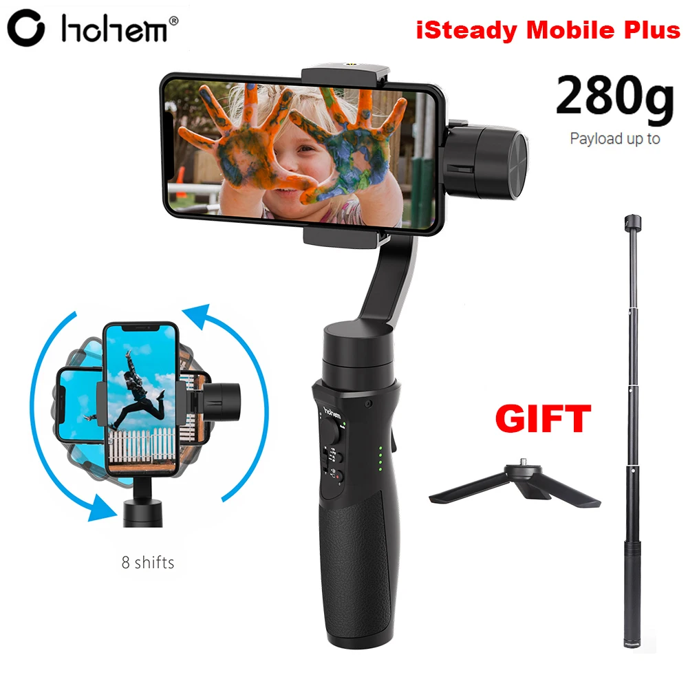 Hohem iSteady Mobile Plus Smartphone Gimbal 3-Axis Handheld Stabilizer for iPhone 12 Pro Max 11 XS XR X 8P Samsung S20 S10 S9 S8