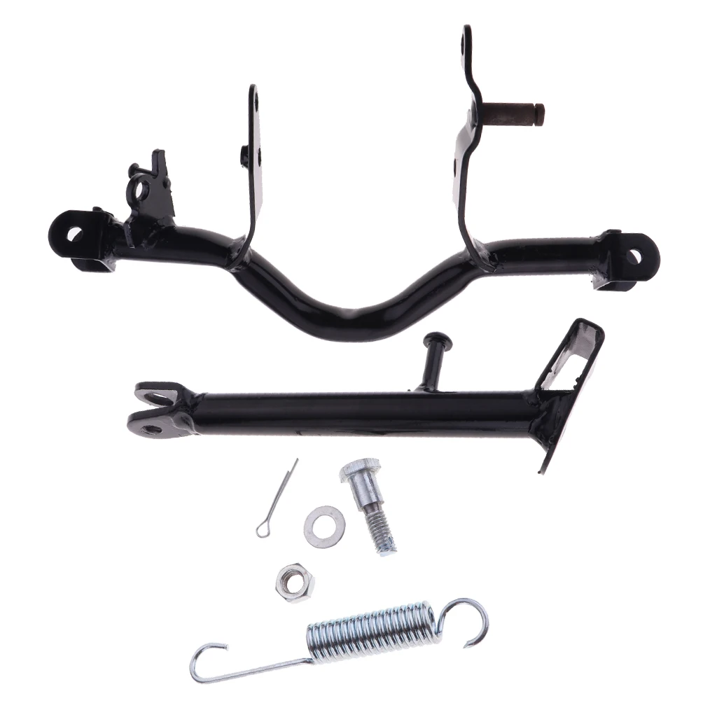 Black Motorcycle Spring Side Kickstand + Foot Pedals Mounting Bracket for Yamaha PW80 PY80