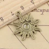 Pendentifs de couleur or Bronze argent tibétain, pour la fabrication de bijoux antiques, bricolage artisanal fait à la main, 10 pièces breloques Sun Sunburst, 28x25mm ► Photo 3/5