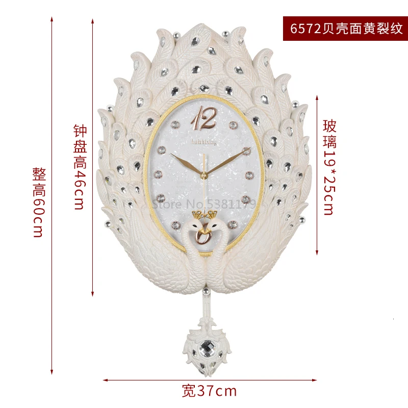 Настенные часы Павлин гостиная часы в европейском стиле украшения часы креативная Мода немой стол художника часы скандинавские часы - Цвет: Лиловый