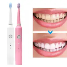 Электрическая перезаряжаемая IPX7 Водонепроницаемая ультразвуковая щетка для чистки мягких волос зубная щетка для ухода за зубами отбеливающий скребок для языка