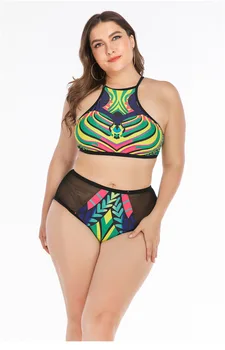 

plus size bikini 2020 sexy swimsuit women fashion printing two-piece swimsuit