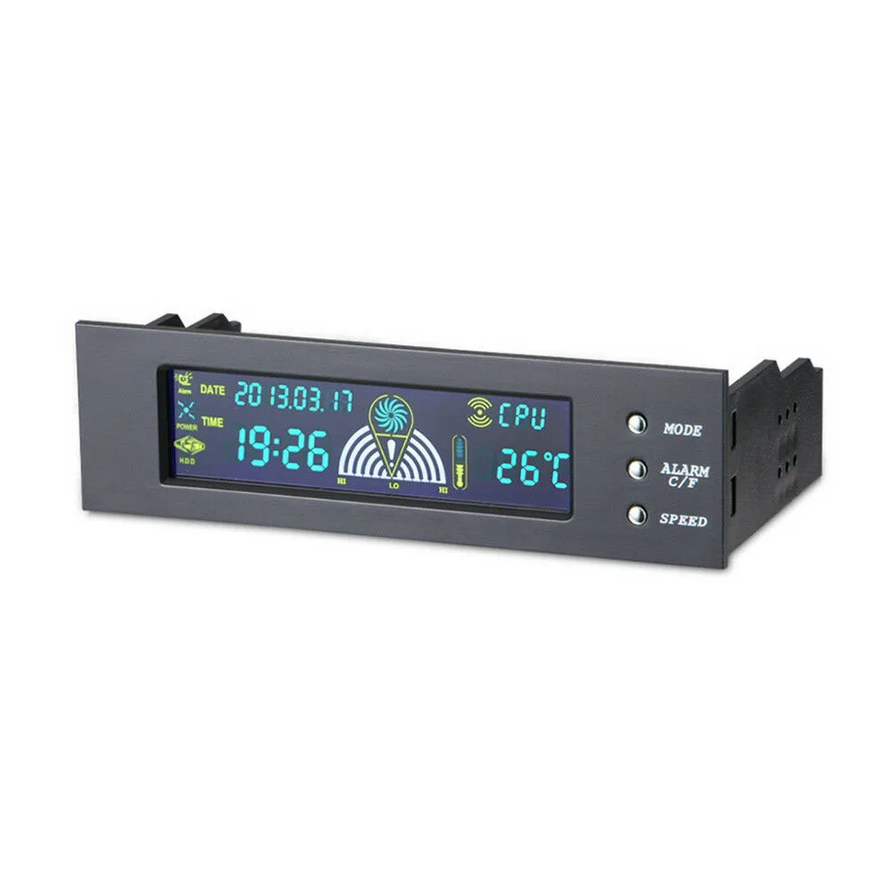 

5.25 inch PC Bay Front Panel LCD 3 Fans Speed Temperature Sensor Controller