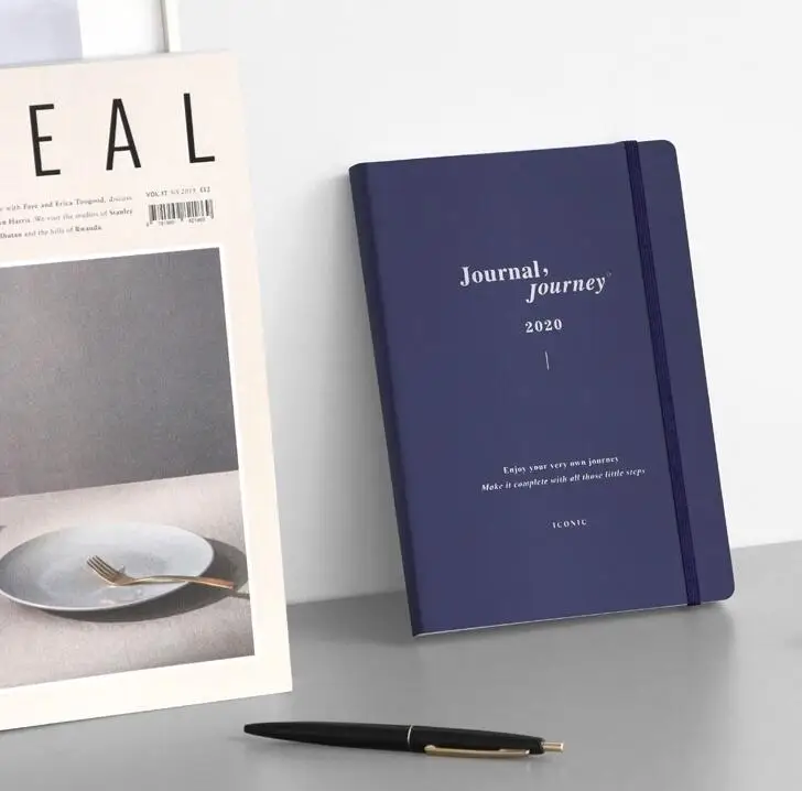 Journal. J чистый цветной кожаный блокнот А5 в твердом переплете 192P ежемесячник еженедельник корейский модный подарок