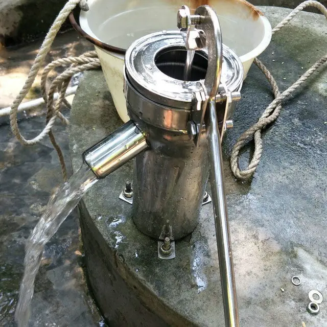 Bomba de agua manual de acero inoxidable Bomba de aceite para el hogar Pozo  Mano Shake Bomba de succión Pozo de succión Agua Max Lift 8M