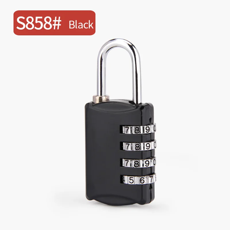 S858 black Аксессуары для чемоданов безопасный код блокировки Противоугонная защита пароль Комбинация Безопасный сплав цинка материал кодовые замки - Цвет: S858 black