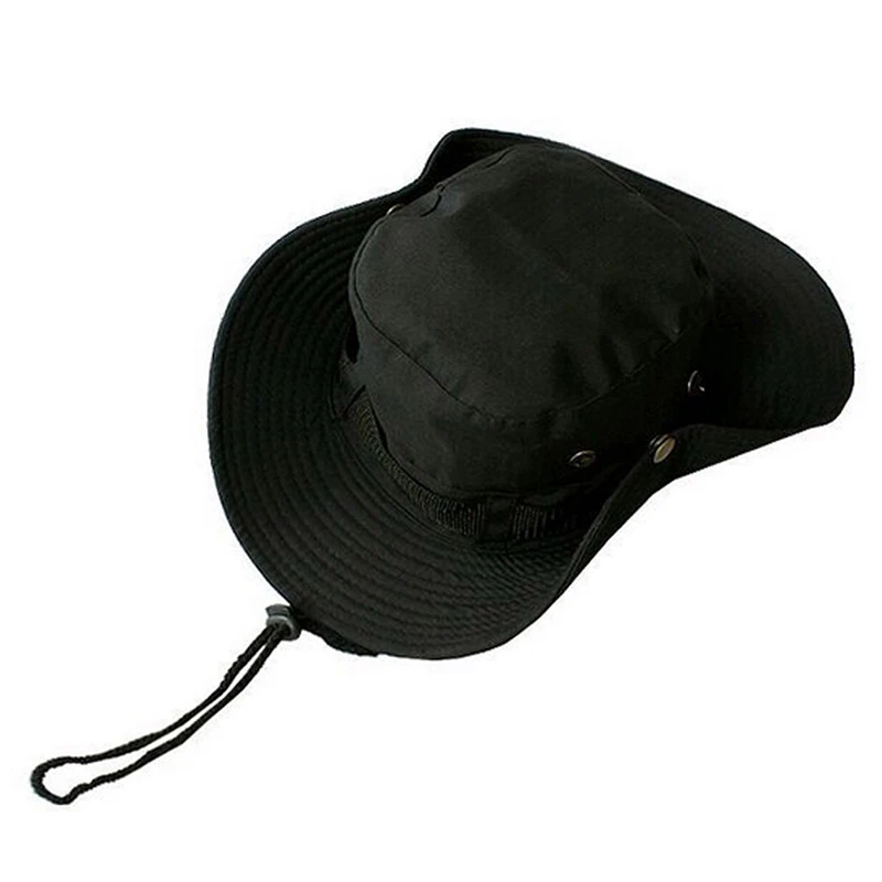 Новая высококачественная уличная ковбойская шляпа от солнца, ветрозащитная шляпа, складная с регулировкой веревки, портативная ковбойская шляпа от солнца с вьющимися полями