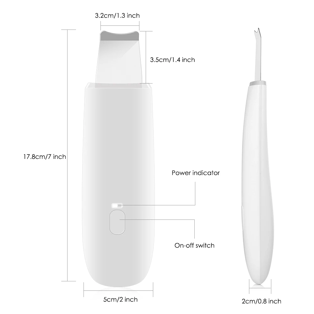 

BZ - 0113 Ultrasonic Skin Scrubber Refreshing Instrument Ultrasonic Ion Skin Cleaner Facial Cleansing Spatula Beauty Instrument