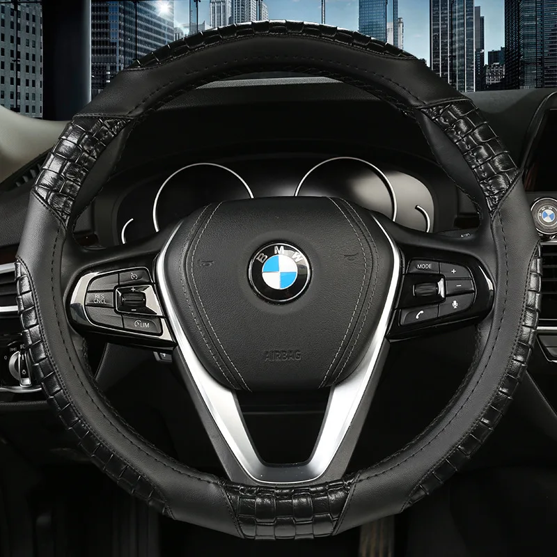 

19-Lavida Sagitar CC Passat New Bora Santana Magotan Ling Du Steering Wheel Cover Leather Car Grip Cover