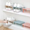 Household Plastic Shoe Storage Rack Double Shoe Support Integrated Simple Space Economy Shoe Rack Save Space 3