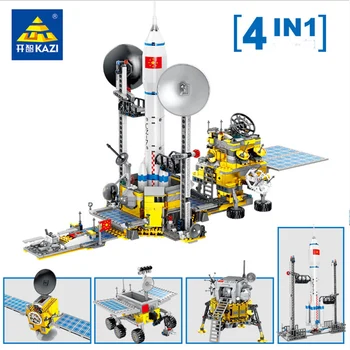 

Four types of integrated space rocket launch control base space station space series 6-8 years old children's toy building block