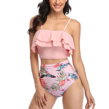 

Sexy High Waist Bikini Swimwear Women Two Piece Swimsuit 2020 Push Up Monokini Plus Size Bathing Suit Female Beach Wear Biquini