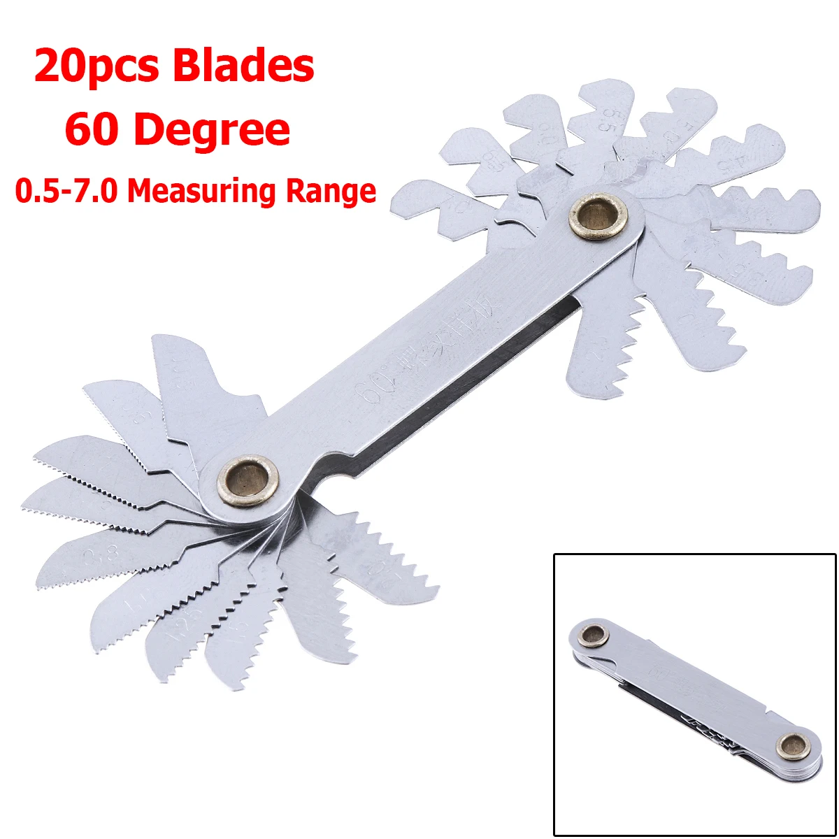 Stainless Steel Thread Gauge Metric60° Pitch Gauge Small size for School Home 