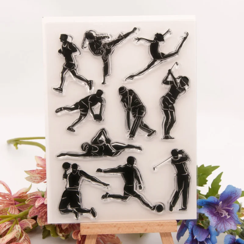 

Sportsman Transparent Silicone Stamp Cutting DIY Hand Account Scrapbooking Rubber Coloring Embossed Diary Decoration Reusable