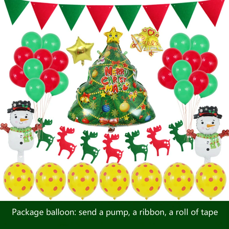 Merry Christmas party hotel mall Christmas birthday party celebration decoration Christmas balloon set balloon