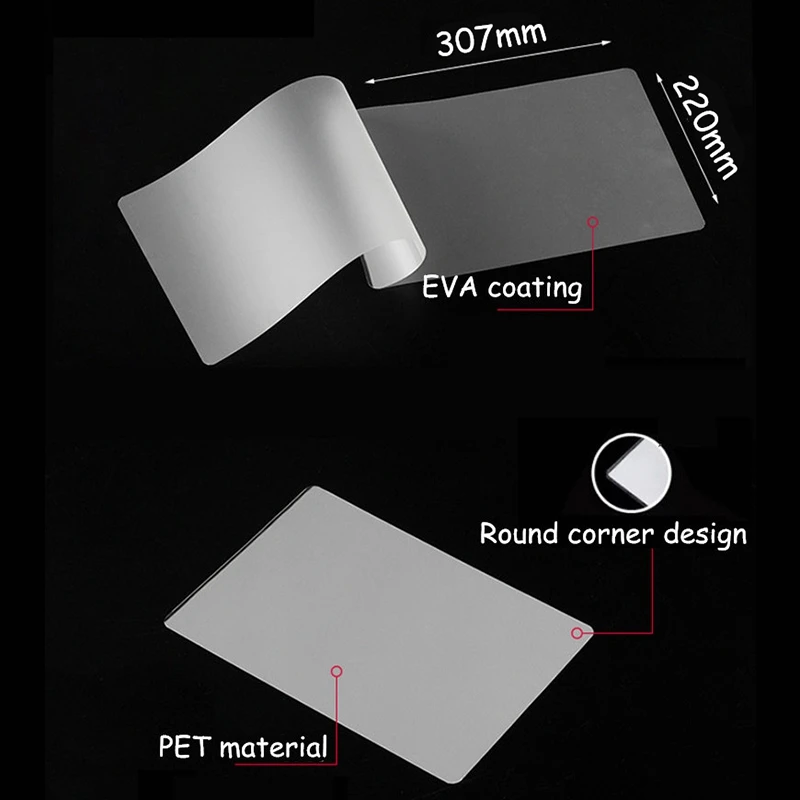 

70 Mic A4 Thermal Laminating Pouches 220Mmx307Mm Clear EVA PET Laminating Film/Sheets for Photo Paper Files Card 100 Pcs/Pack