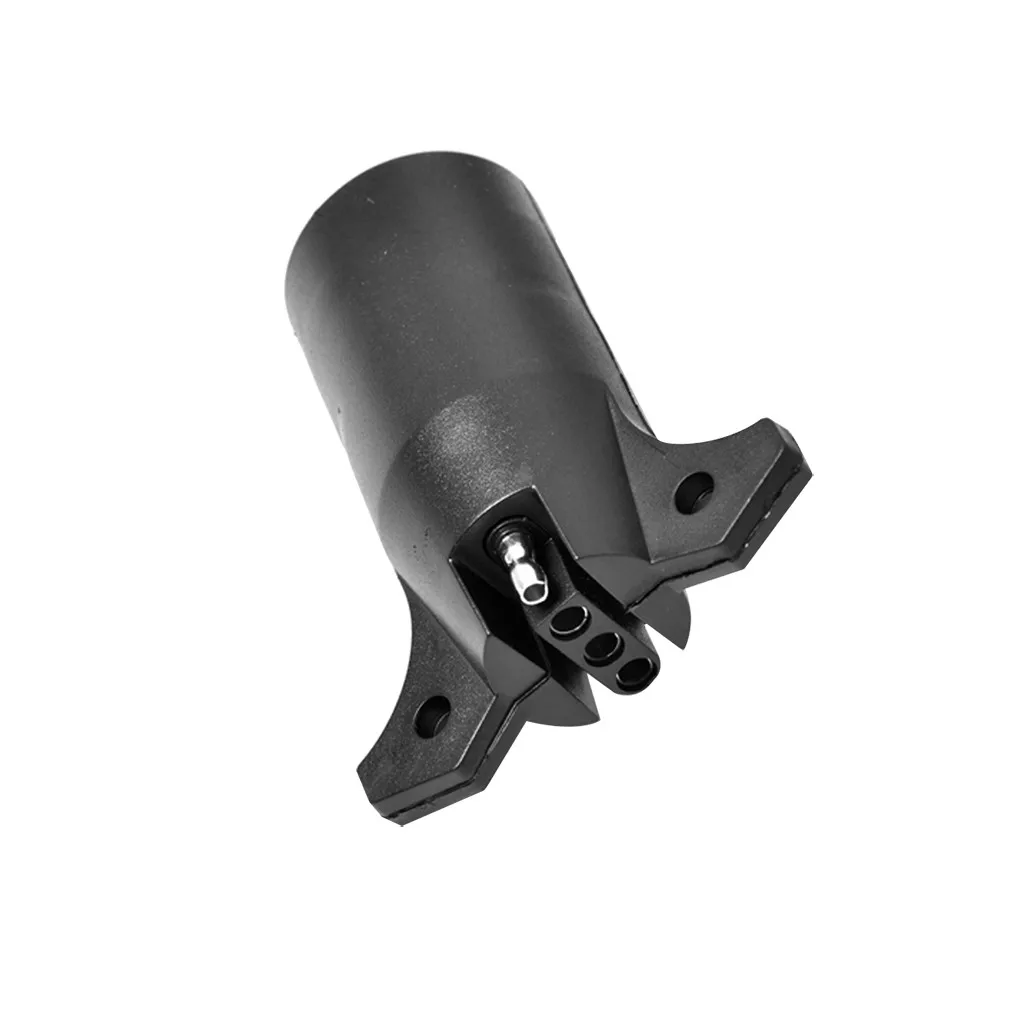 RV 7 Way Round to 4 Pin Flat Trailer светильник Adapter Plug Connector Boat Black NEW|Сцепные устройства прицепов