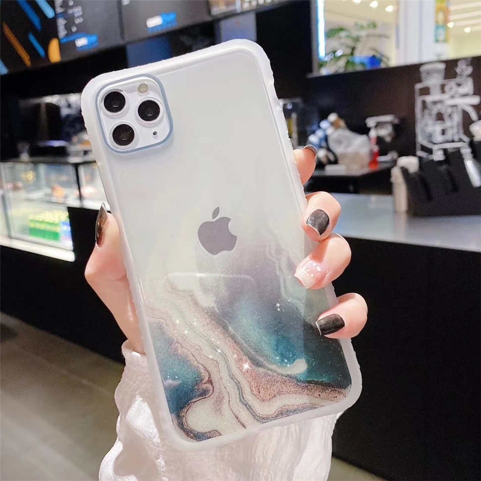 Роскошные блестящие мраморные Чехлы Qianliyao для телефонов iphone 11 Pro Max XR X XS 7 8 plus милый