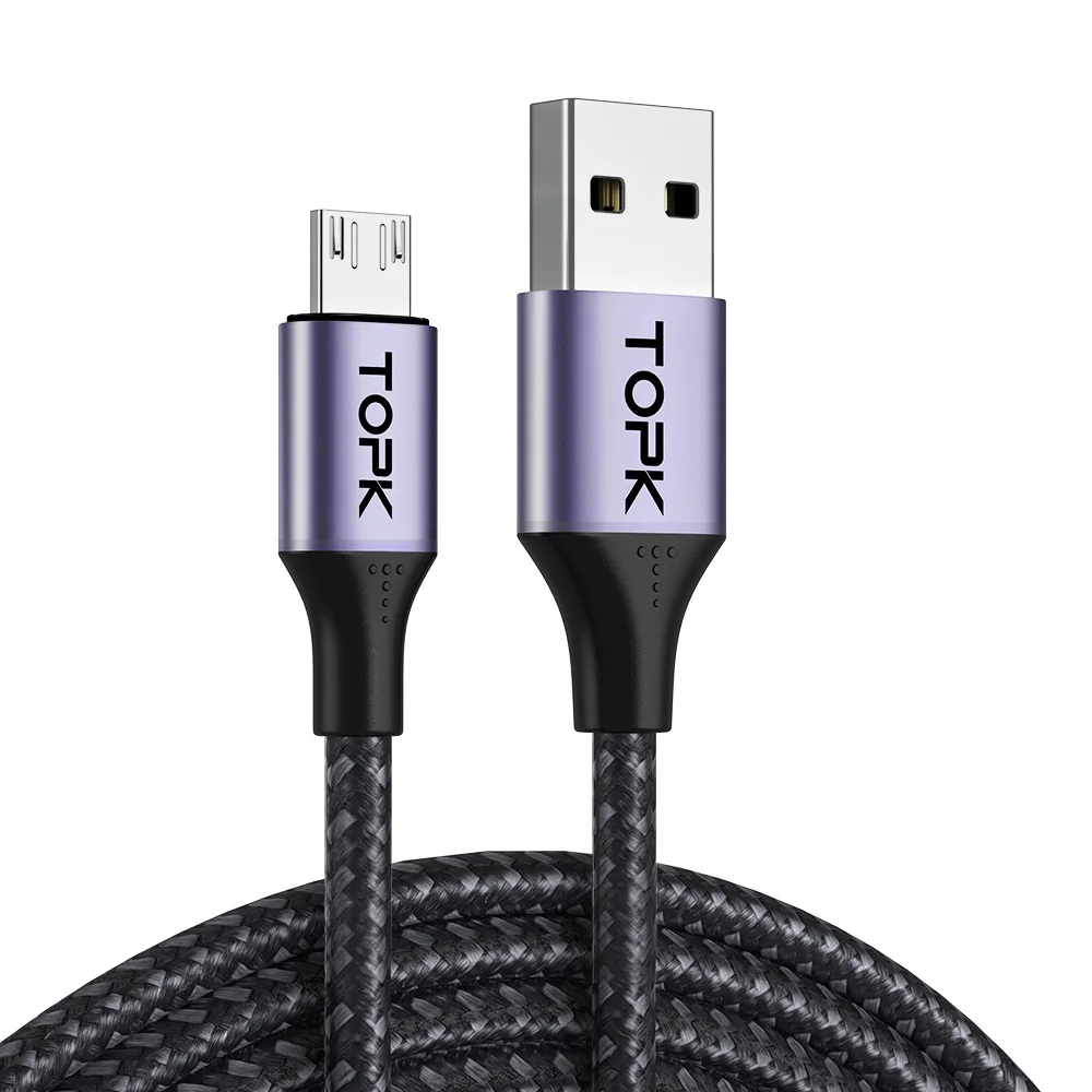 TOPK AN10 Micro USB Cable Fast Charging USB Microusb Data Cable Mobile Phone Charger Cables for Samsung Huawei Xiaomi Redmi HTC