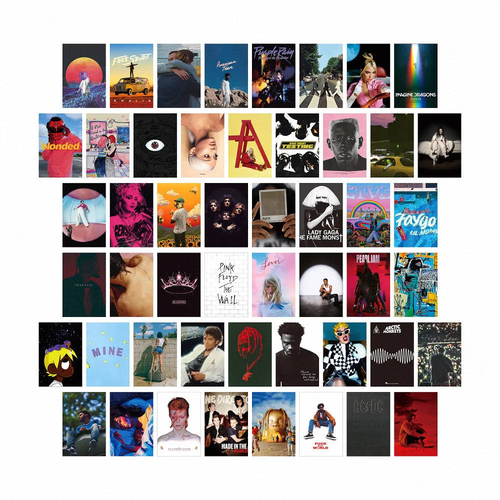 50 Sheets ​Ins Nordic Color Aesthetics Decorative Card Photo Props Diy Background Poster Wall Sticker Double Sided Postcard