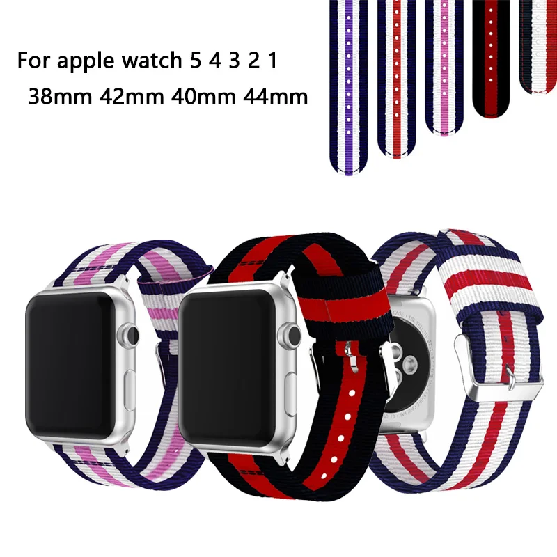 

Nylon Strap Sport Loop for Apple Watch band 44/42/40/38mm Breathable wrist band bracelet for iwatch series 5 4 3 2 1 Accessories
